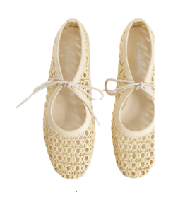 Woven Ballet Flats in Natural