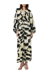 Print Long Sleeve Maxi Dress