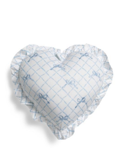 20x19 Beautiful Bow Trellis Ruffle Heart Pillow