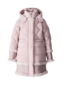 Kid's Jaela Quilted Long Parka Coat, Size 8-14