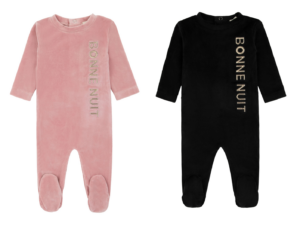 Velour Puffy Letters Footie 3-12m