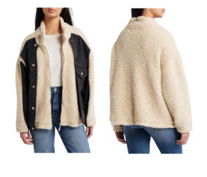 High Pile Fleece & Denim Trucker Jacket