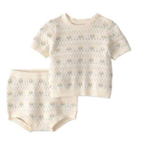 Baby Girls' Organic 2pc Floral Sweater Set