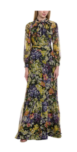 Printed 3/4 Sleeve Maxi Dress