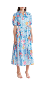 Floral Puff Sleeve Tiered Maxi Dress