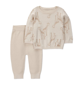 Baby 2pc Giraffe Sweater and Jogger Pants Set