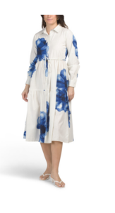 Long Sleeve Placed Floral Maxi Dress