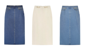 Horsebit Denim Skirt