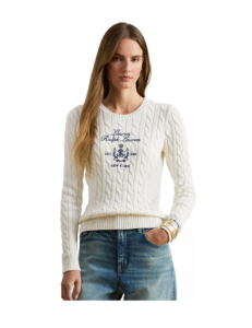 Striped Cotton Blend Polo Sweater