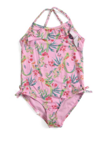 Girls Floral Print One-piece Swimsuit Size 7-12