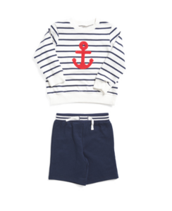 Toddler Boys Anchor Top and Active Shorts Set