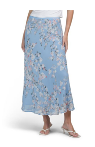 Printed Flared Pull on Skirt