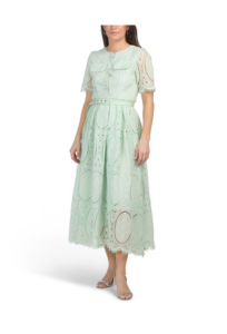 Short Sleeve Lace Maxi Dress