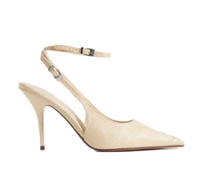 Promise Slingback Stiletto High Heel Shoes in Natural