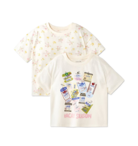 Mini Toddler Girls' 2pk Short Sleeve Vacay Season Oversized T-Shirt
