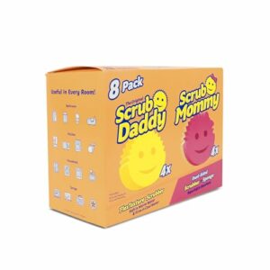 Scrub Daddy 4 Scrub Daddy Sponges & 4 Scrub Mommy Kitchen Sponges - 8 Pack