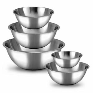 Whysko Meal Prep Stainless Steel Mixing Bowl (5-piece Set)
