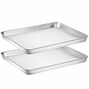 Wildone Baking Sheet Set of 2 - Stainless Steel Cookie Sheet Baking Pan
