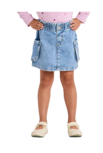 oddler Girls' Cargo Denim Skirt 12m-5y