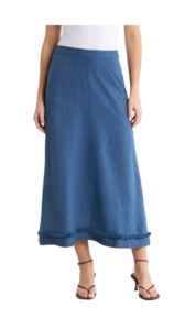 Fringe Detail A-line Maxi Skirt