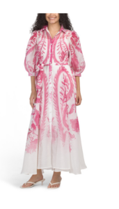 Paisley Tea-length Shirt Dress