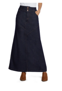 Pieced Denim Maxi Skirt