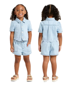 Toddler Girls' Striped Denim Dress Set