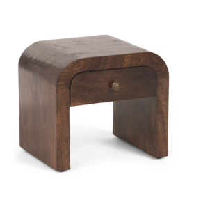 18x16.25x14 Curved Solid Wood Bedside Table