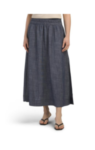 Smocked Waist Flared Skirt