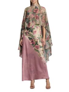 Joy Floral Cape & Bias-cut Dress