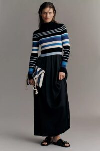 The Thea Long-sleeve Twofer Maxi Dress