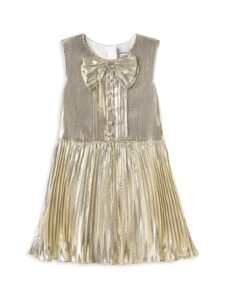 Little Girl's & Girl's Metallic Pleated Dress