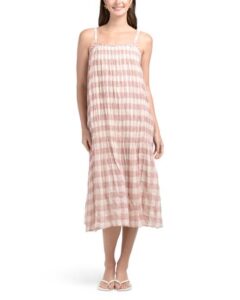 Smocked Gingham Midi Dressp