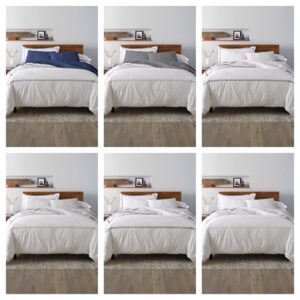 Cotton Percale Satin Stitched 3-pc. Duvet Cover Set, Full/queen