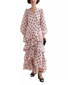 Spot Print Ruffle Dress