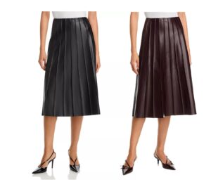 Faux Leather Piped Skirt