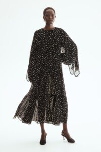 Tiered Cape-detail Dress