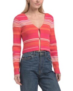 Stripe Cropped Cardigan