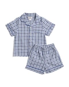 Boys 2pc Gingham Shorty Pajama Set