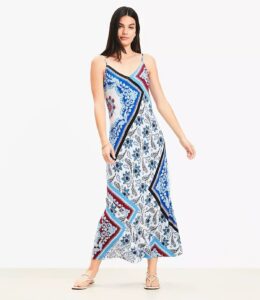 Petite Tiled Strappy Bias Midi Dress