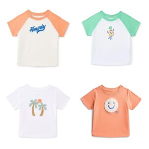 Baby Boys Henley Tee with Short Sleeves, Sizes 0m-24m