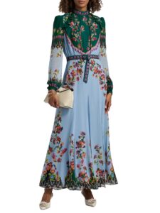 Jacqui Floral Belted Midi-dress