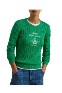 Embroidered Cable Knit Sweater