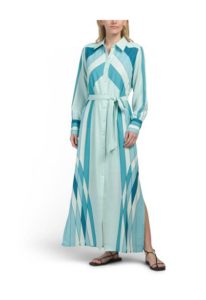 Jynai Engineered Maxi Shirt Dress