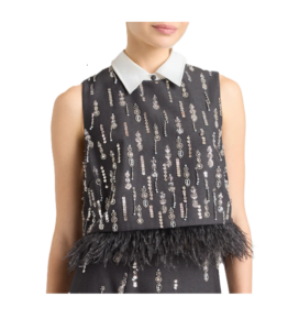 Selene Embellished Feather Top