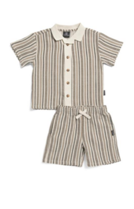 Toddler Boys 2pc Striped Cabana Shirt and Shorts Set Size 2-4