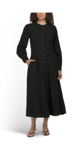 Embroidered Long Sleeve Shirt Dress