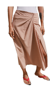Zw Collection Draped Striped Skirt