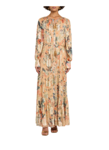 Xandra Tiered Metallic Floral-print Maxi Dress