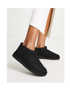 Classic Ultra Mini Ankle Boots in Black in Suede
